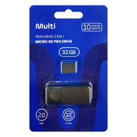 Pen Drive 2 EM 1 Multilaser 32GB Original
